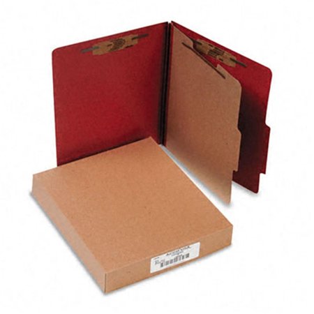 ACCO Acco 15034 Pressboard 25-Point Classification Folder  Ltr  4-Section  Earth Red  10/bx 15034